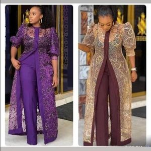 Kaftan with long tailored pants set